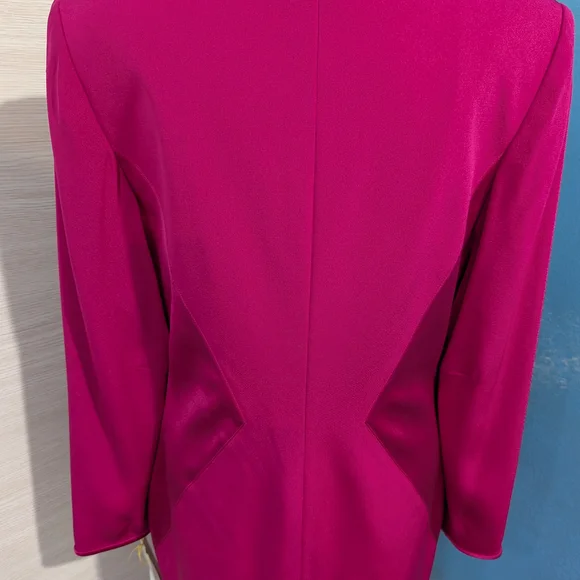 STARINGTON Vintage Pink Sheath Dress Long Sleeve Crew Neck, size 8, 100% silk - Picture 7 of 12
